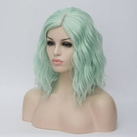 Уникални сделки човешки перуки за коса За Дама 16 флуоресцентна зелена къдрава перука с перука капачка