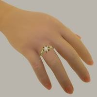 Британски направени 18k жълто злато естествено Opal & Garnet дамски пръстен - Опции за размер - размер 8.75