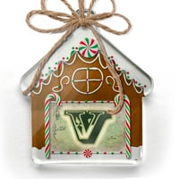 Орнамент отпечатан едностранно v Винтидж цирк герои, старо зелено писмо Коледа неондбли