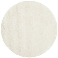 Милано Харлоу твърд плюшен килим за килим, слонова кост, 10 '10' кръг