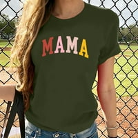 Летен разрешение ZZWXWB Ризи с къс ръкав за жени модни жени Casua печат пуловер с тениски тениски с къс ръкав блуза армия зелено l
