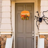 TURECLOS тиква стена висящ венец симулация кленов лист есен цвят на вратата висулка венец за декор за дома
