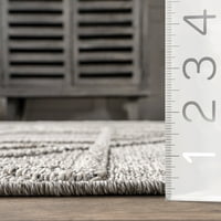 нулум Криси съвременен високо-нисък закрит открит килим, 5 '8', сив
