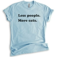 По-малко хора повече риза за котки, мъжка риза на една жена, риза за любители на котки, риза за животни, антисоциален тройник,