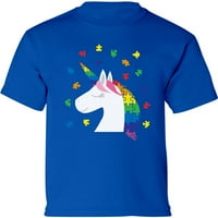 Аутизъм Еднорог пъзели Печат Аутизъм Осъзнаване Тениска за малко дете - Графичен тройник - 2T 3T 4T 5 6T