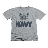 Военноморски орел щит и котва лого на Америка Хедър за възрастни тънки тениска