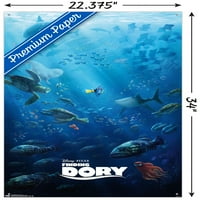 Disney Pixar Finding Dory - Плакат за един лист стена с бутални щифтове, 22.375 34