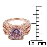 Чисто Сребро 4. розов аметист пръстен