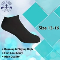 Yacht & Smith Mens едро на едро, без показване на глезени чорапи, голям и висок памучен спортен спортен чорап размер 13-16