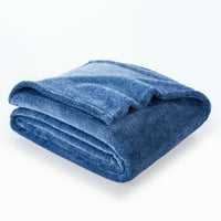 Бъркшър одеяло & Хоум Ко Екотпрочети ТМ плюшено одеяло, синьо, извънгабаритно хвърляне