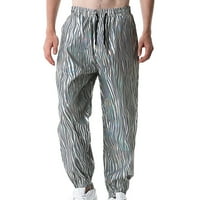 Kiplyki Fall Pants for Men Clearance Небрежно отпечатана дантела нагоре Еластични отразяващи панталони Хип -хоп флуоресцентни