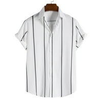 Мъжки ризи Pgeraug отпечатани плюс размер райета с къси ръкави с къси ръкави за мъже бели 3xl