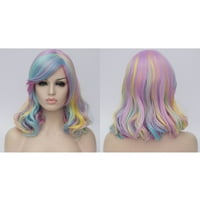 Уникални изгодни перуки за човешка коса за жени дама 14 многоцветна къдрава перука с перука капачка