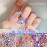 Опвиз Комплект декорация на ноктите Нередовна форма Diy Crafts Flat Back Multi -Size Nail Rhinestones 3d AB Clear Nail Stones for Manicure