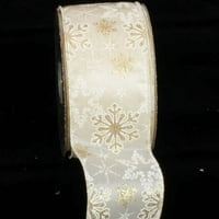 Лентата на лентата Иворска кост и златната снежинка кабелна занаятчийска лента 2.5 ярда