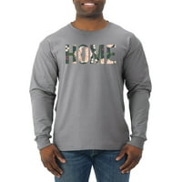 Дива боби, домашна флорална печат поп култура Мъжки риза с дълъг ръкав, Хедър Грей, 2XL