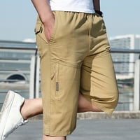 Fesfesfes Mens Golf Shortssummer Casual Fitness Shorts Бодибилдинг Средни цветове средна дължина с джобни спортове къси панталони