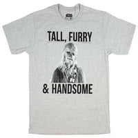 Междузвездни войни Мъжки Chewbacca Tall Furry & Handsome Adult Graphic T-Shirt Top Tee