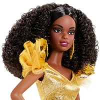 Barbie Signature Holiday Barbie Doll в златна рокля