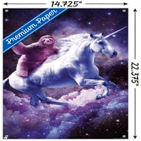 Джеймс Букър-космически ленивец езда на еднорог стена плакат с пуш щифтове, 14.725 22.375