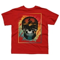 Rider Vintage Skeleton Boys Red Graphic Tee - Дизайн от хора XS