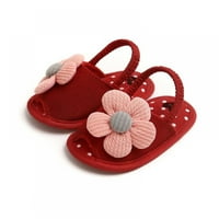 Бебешки момичета лятни цветни сандали сандали боукът T-каишка блестящи с отворени топка пеперуди обувки меки неплъзгащи се подметка