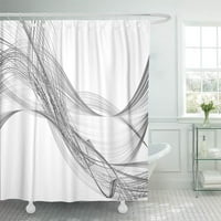 Пепел абстрактна черна линия със сива вълна със сива лента бяла растера чиста крива тъмна душ завеса за баня