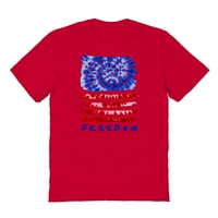 Тениска за памучна тениска на Americana Tie Dye Blocks Graphic Red Men
