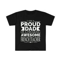 Горд татко на страхотен френски учител Тениска Тениска S-3XL Ден на бащата