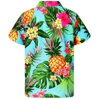 Цветя листа блуза ананас фънки риза Frontpocket Женски печат Женски ризи ризи