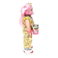 Wonderplay Pretty in Pink 11 Dancing & Singing Doll With Drum - Gold
