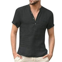 Ланхуи риза с къс ръкав мъже Лятна ежедневна модна тениска тениска Мъжки ретро стендъп
