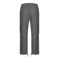 Xihbxyly товарни панталони за мъже, ленени панталони широки панталони за крака за мъже спокойни ежедневни работни панталони Памучен