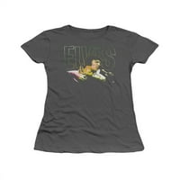 Elvis Presley King of Rock Musical Icon Multicored Spotlight Jrs Sheer Тениска