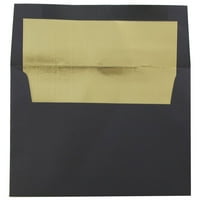 Хартия пликове за фолио, 1 2, черно със златно фолио, на опаковка