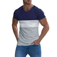PEDORT ОГРАНИЧЕНИ тениски за мъже фитнес ежедневни тениски с къси ръкави Летни върхове Улични дрехи Мъжкият комфорт тройник, спокоен флот, XL