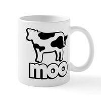 Cafepress - крава moo - унция керамична чаша - чаша за чай за новост кафе