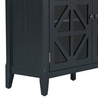 Gecheer 62.2 '' Акцент шкаф Модерна конзолна маса за трапезария за хол с врати и регулируеми рафтове