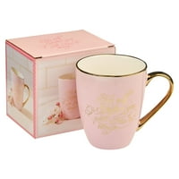 Християнското изкуство подаръци утешителни голяма керамична чаша за кафе и чай със златни акценти за жени: той ще ви приюти -