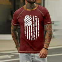 Corashan Graphic Tees Мъжки тениска Raglan винтидж къс ръкав Кръгла врата Независимост отпечатани горни ризи за мъже