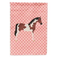 Carolines Treasures BB7907Chf Pinto Horse Pink Check Flag Canvas Размер на къщата голям, многоцветен