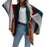 Loopsun жилетка за жени моден цвят на шал, съвпадащ с разхлабени върхове блуза плетен пуловер
