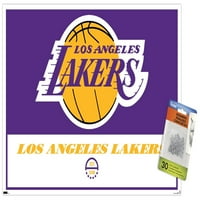 Лос Анджелис Лейкърс-плакат с лого на стената с пушките, 14.725 22.375