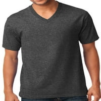 Купете готини ризи ежедневни мъжки тениска с v-образно деколте, средна тъмна хедър сива