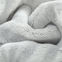 Сив печат фланелен плюшено одеяло, проверено одеяло за легло или диван, 80 90