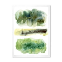 Дизайнарт' златисто зелено абстрактни облаци ИИИ ' модерна рамка Арт Принт