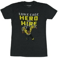 Luke Cage Hero за наемане на мъжки тениска - 70 -те стил Luke Under Logo