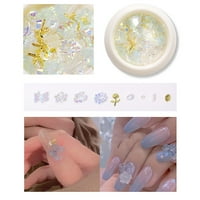 Dengmore Summer Nail Art Flower Butterfly Jewelry Color Flower Nail Rhinestone