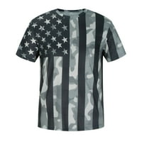 Тениски за флаг на Америка за мъже, мъжки мускулни тениска с къс ръкав фитнес тенир с къс ръкав модна тренировка ризи хипстърска риза