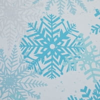 Празнично Време Снежинка Охлюв Микрофибър Завеса За Душ, Бяло Синьо, 72 72